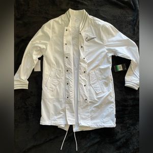 Nike “On Field” Football Long Jacket White Silver Size XL